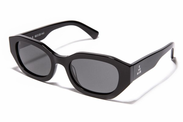 Solbriller Kohe by eyerim Kris Black Polarized Oval Sort