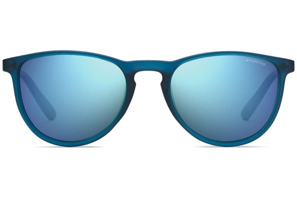 Okulary przeciwsłoneczne Polaroid Junior PLD8016/N UJO/JY Polarized Kwadratowe Niebieskie