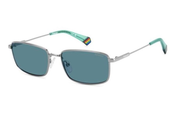 Слънчеви очила Polaroid PLD6227/S/X 6LB/C3 Polarized Правоъгълни Сребърна