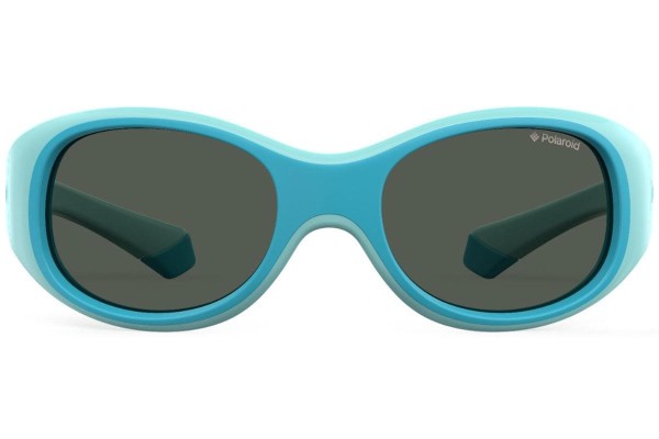 Okulary przeciwsłoneczne Polaroid Junior PLD8038/S MVU/M9 Polarized Owalne Niebieskie