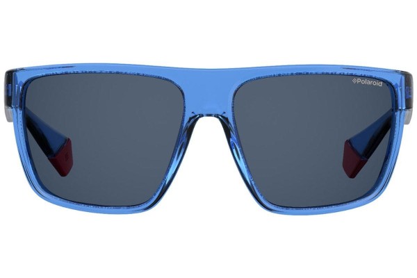 Okulary przeciwsłoneczne Polaroid #fedezselection Collection PLD6076/S PJP/C3 Polarized Flat Top Niebieskie