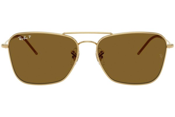 Слънчеви очила Ray-Ban Caravan Reverse RBR0102S 001/83 Polarized Правоъгълни Златна