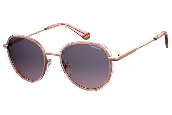 Слънчеви очила Polaroid PLD6114/S EYR/JR Polarized Заоблени Златна