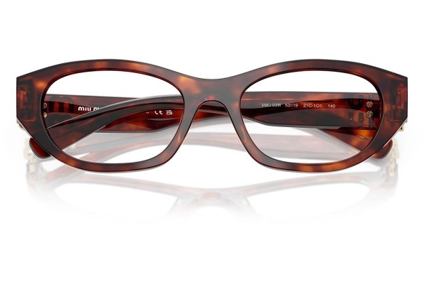 Okulary korekcyjne Miu Miu MU03WV 21C1O1 Prostokątne Havana