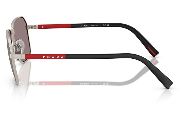 Okulary przeciwsłoneczne Prada Linea Rossa PSA51S 18X80I Prostokątne Szare