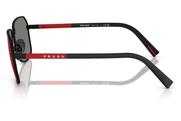 Okulary przeciwsłoneczne Prada Linea Rossa PSA51S DG008F Prostokątne Czarne