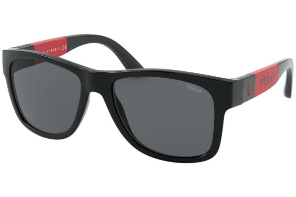 Okulary przeciwsłoneczne Polo Ralph Lauren PH4162 500187 Kwadratowe Czarne