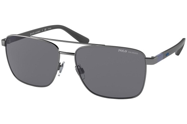 Okulary przeciwsłoneczne Polo Ralph Lauren PH3137 900281 Polarized Kwadratowe Srebrne