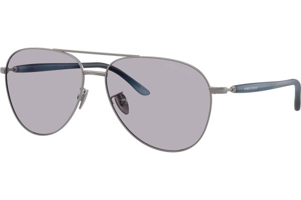 Слънчеви очила Giorgio Armani AR6162 3003M3 Пилотни Сива