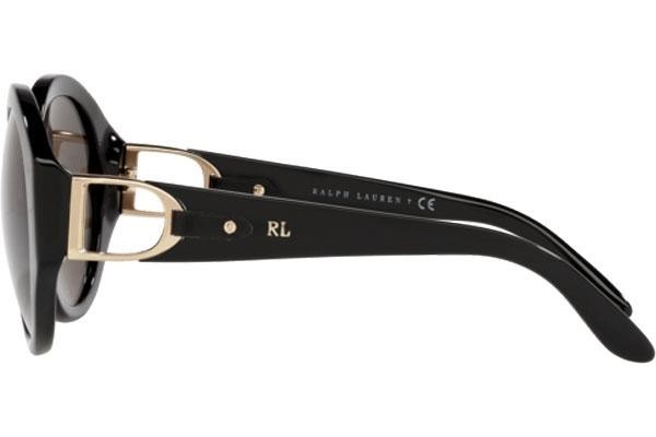 Okulary przeciwsłoneczne Ralph Lauren RL8188Q 500187 Okrągłe Czarne