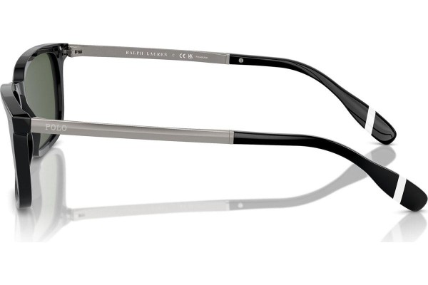 Okulary przeciwsłoneczne Polo Ralph Lauren PH4212 50019A Polarized Kwadratowe Czarne