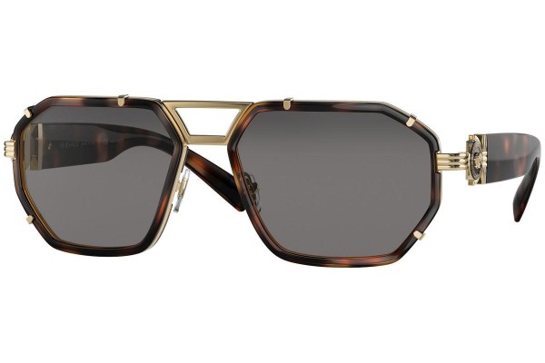 Okulary przeciwsłoneczne Versace VE2228 100281 Polarized Kwadratowe Havana