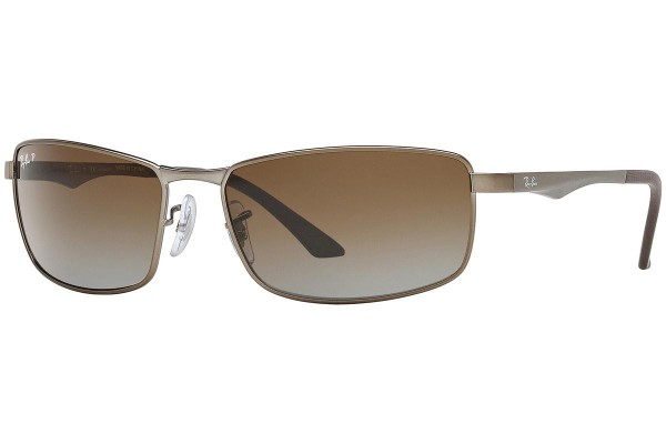 Okulary przeciwsłoneczne Ray-Ban RB3498 029/T5 Polarized Prostokątne Szare