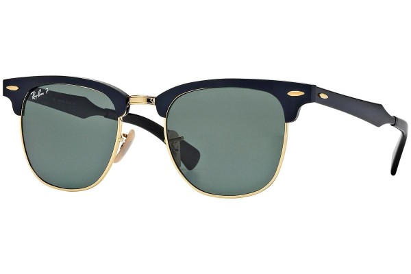 Слънчеви очила Ray-Ban Clubmaster Aluminum RB3507 136/N5 Polarized По веждите Черна