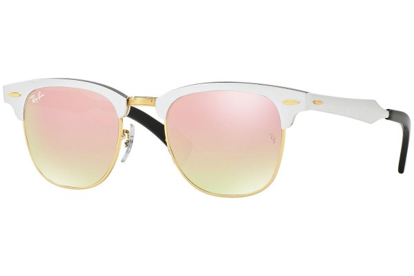 Sunglasses Ray-Ban Clubmaster Aluminum Flash Lenses Gradient RB3507 137/7O Browline Białe