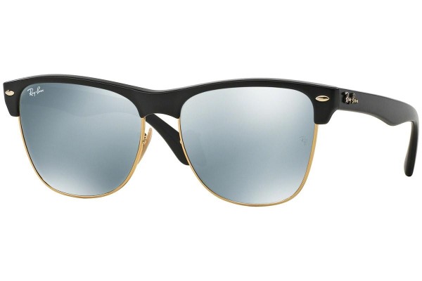 Okulary przeciwsłoneczne Ray-Ban Clubmaster Oversized Flash Lenses RB4175 877/30 Browline Czarne