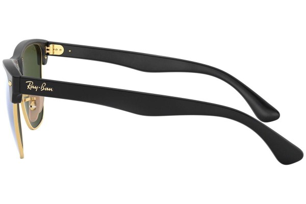 Okulary przeciwsłoneczne Ray-Ban Clubmaster Oversized Flash Lenses RB4175 877/30 Browline Czarne