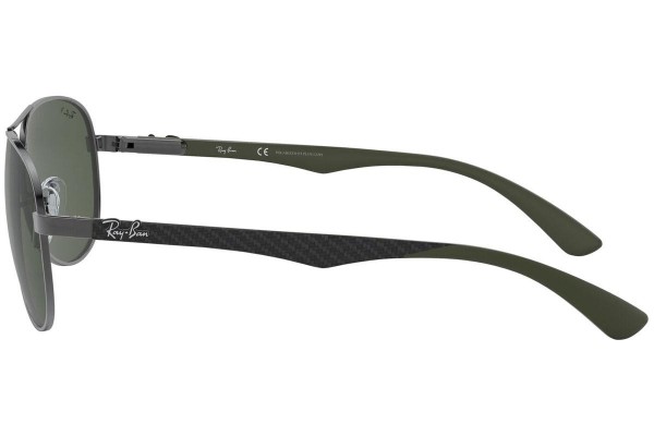 Okulary przeciwsłoneczne Ray-Ban Carbon Fibre RB8313 004/N5 Polarized Pilotki (Aviator) Srebrne