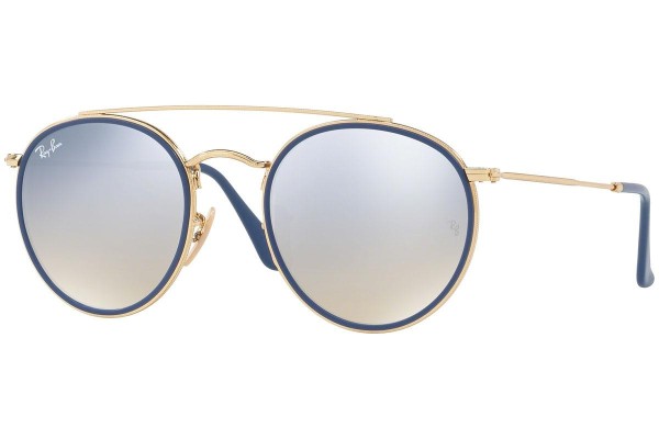 Слънчеви очила Ray-Ban Round Double Bridge RB3647N 001/9U Заоблени Синя