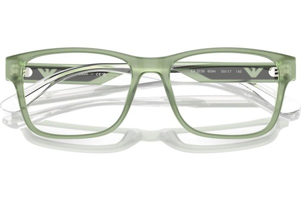Glasses Emporio Armani EA3239 6094 Prostokątne Zielone