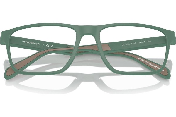Okulary korekcyjne Emporio Armani EA3233 6102 Prostokątne Zielone