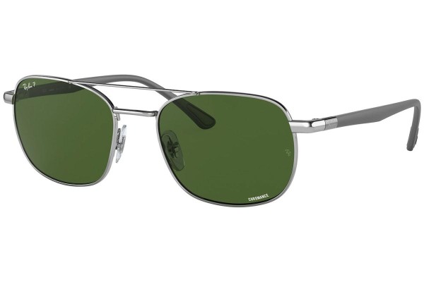 Okulary przeciwsłoneczne Ray-Ban Chromance Collection RB3670CH 003/P1 Polarized Kwadratowe Srebrne