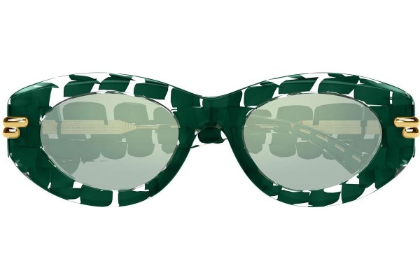 Okulary przeciwsłoneczne Bottega Veneta BV1322S 003 Owalne Zielone