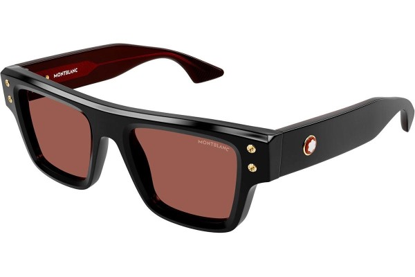 Okulary przeciwsłoneczne Mont Blanc MB0253S 008 Prostokątne Czarne