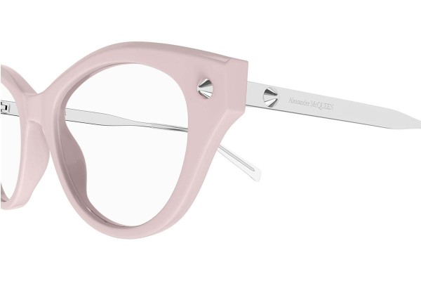 Okulary korekcyjne Alexander McQueen AM0485O 003 Kocie oczy Różowe