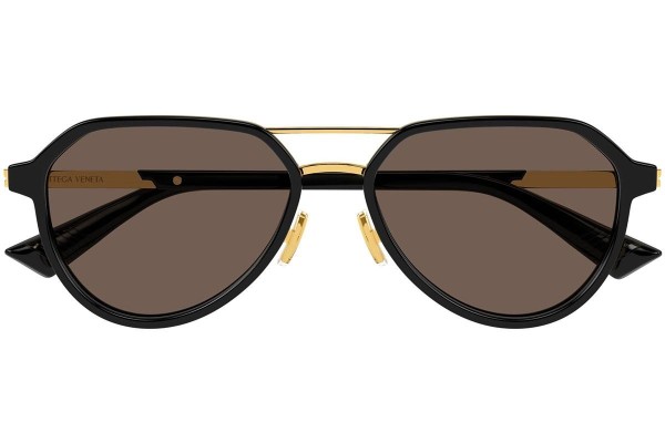 Okulary przeciwsłoneczne Bottega Veneta BV1373S 001 Okrągłe Czarne