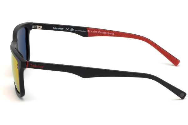 Okulary przeciwsłoneczne Timberland TB9174 02D Polarized Prostokątne Czarne