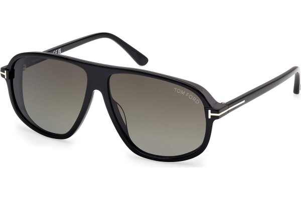 Okulary przeciwsłoneczne Tom Ford Guillaume FT1208 01B Pilotki (Aviator) Czarne