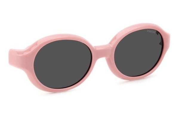 Ochelari de soare Polaroid Junior PLDK004CL-ON 35J Ovali Roz