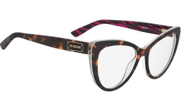 Okulary korekcyjne Love Moschino MOL649 2VL Kocie oczy Havana