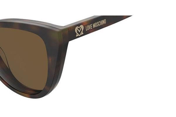 Okulary korekcyjne Love Moschino MOL066/CS 05L/70 Kocie oczy Havana