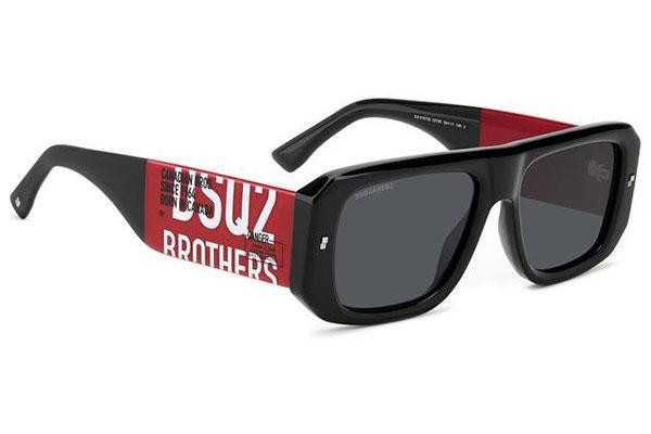 Okulary przeciwsłoneczne Dsquared2 D20107/S OIT/IR Prostokątne Czarne