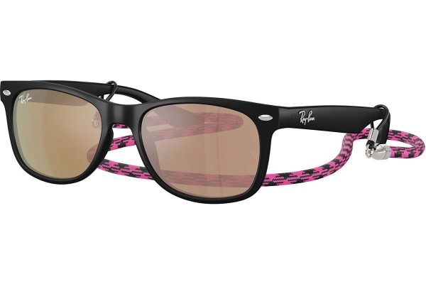 Okulary przeciwsłoneczne Ray-Ban Junior New Wayfarer Junior RJ9052S 70287J Polarized Kwadratowe Czarne