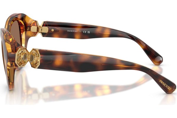 Okulary przeciwsłoneczne Swarovski SK6037 100273 Okrągłe Havana