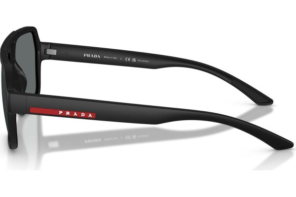 Okulary przeciwsłoneczne Prada Linea Rossa PSA06S DG002G Polarized Kwadratowe Czarne