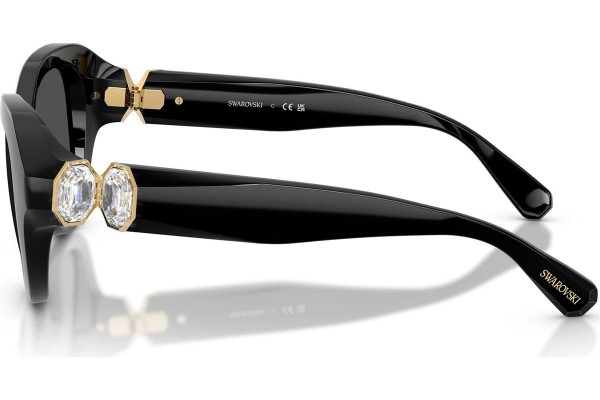 Okulary przeciwsłoneczne Swarovski SK6037 100187 Okrągłe Czarne