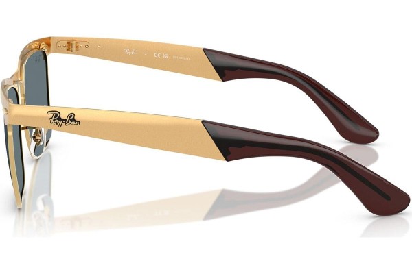 Okulary przeciwsłoneczne Ray-Ban Wayfarer Deluxe RB3875 92763R Polarized Kwadratowe Złote