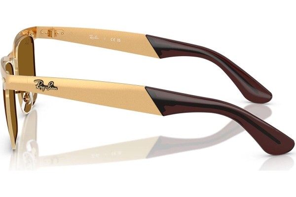 Okulary przeciwsłoneczne Ray-Ban Wayfarer Deluxe RB3875 927631 Kwadratowe Złote