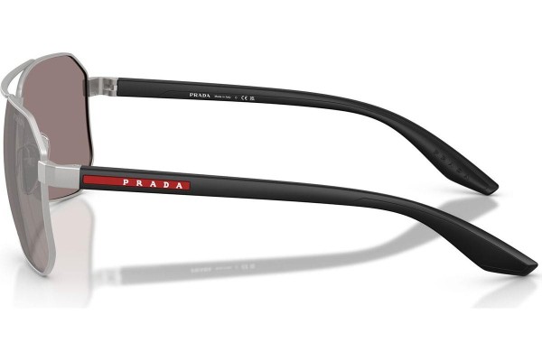 Okulary przeciwsłoneczne Prada Linea Rossa PSA53S 18X80I Kwadratowe Srebrne