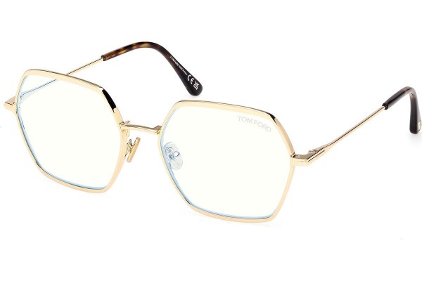 Okulary korekcyjne Tom Ford FT6050-B 030 Kwadratowe Złote Okulary korekcyjne Tom Ford FT6050-B 030 Kwadratowe Złote
