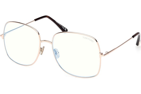 Okulary korekcyjne Tom Ford FT6048-B 028 Kwadratowe Złote