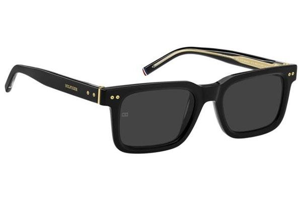 Okulary przeciwsłoneczne Tommy Hilfiger TH85/S 2M2/IR Prostokątne Czarne