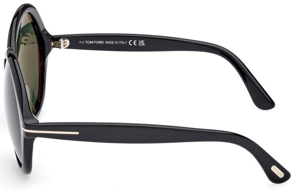 Okulary przeciwsłoneczne Tom Ford Annabelle 02 FT1282 01N Okrągłe Czarne