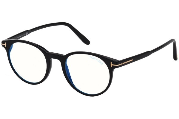 Okulary korekcyjne Tom Ford FT5695-B 001 Okrągłe Czarne