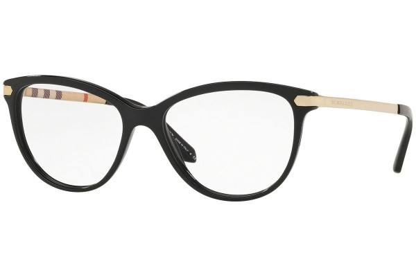 Okulary korekcyjne Burberry BE2280 3001 Kocie oczy Czarne