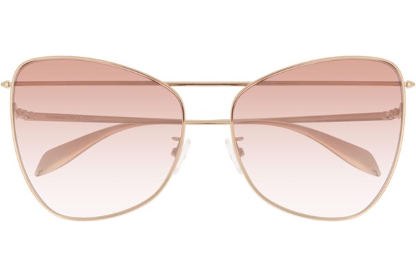 Okulary przeciwsłoneczne Alexander McQueen AM0228S 004 Kocie oczy Złote